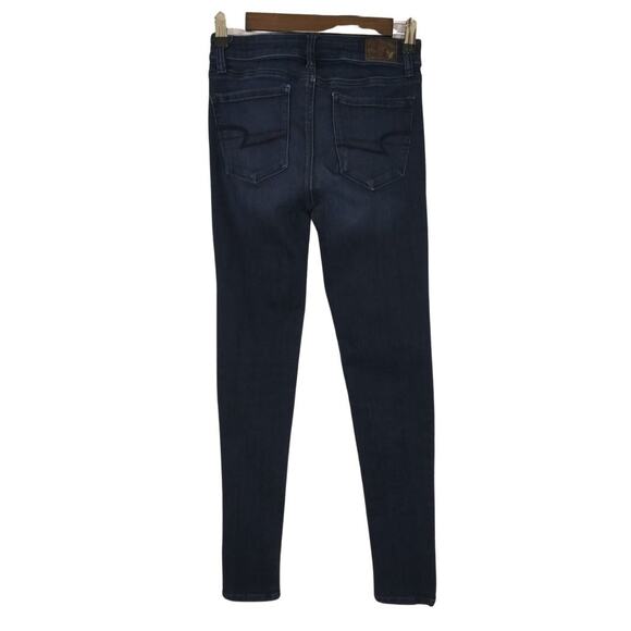 American Eagle Dark Wash Hi Rise Jegging Skinny Jeans Sz 0 - Picture 3 of 6